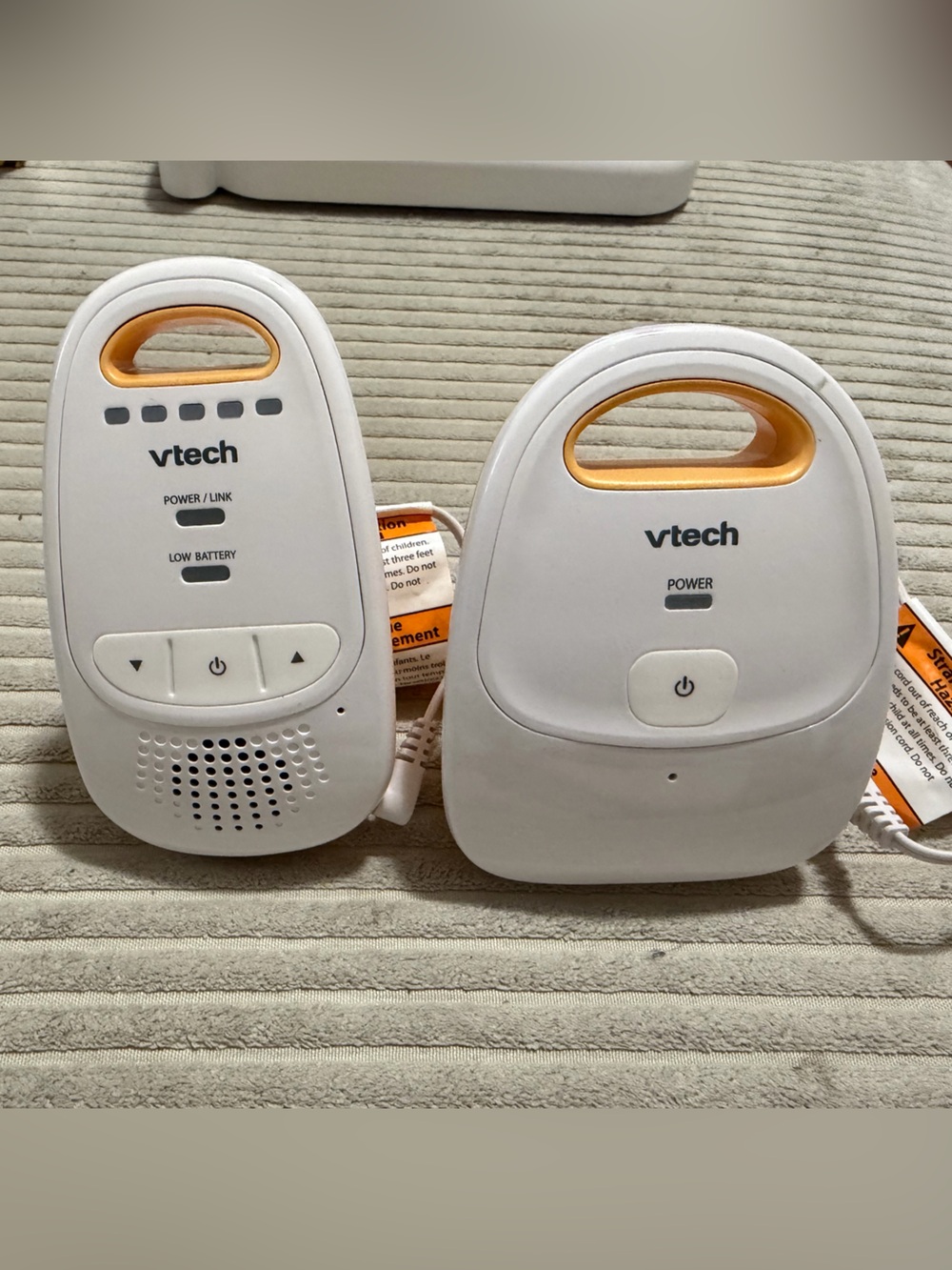 VTech White & Orange Baby Monitor Set - Portable Parent and Baby Units